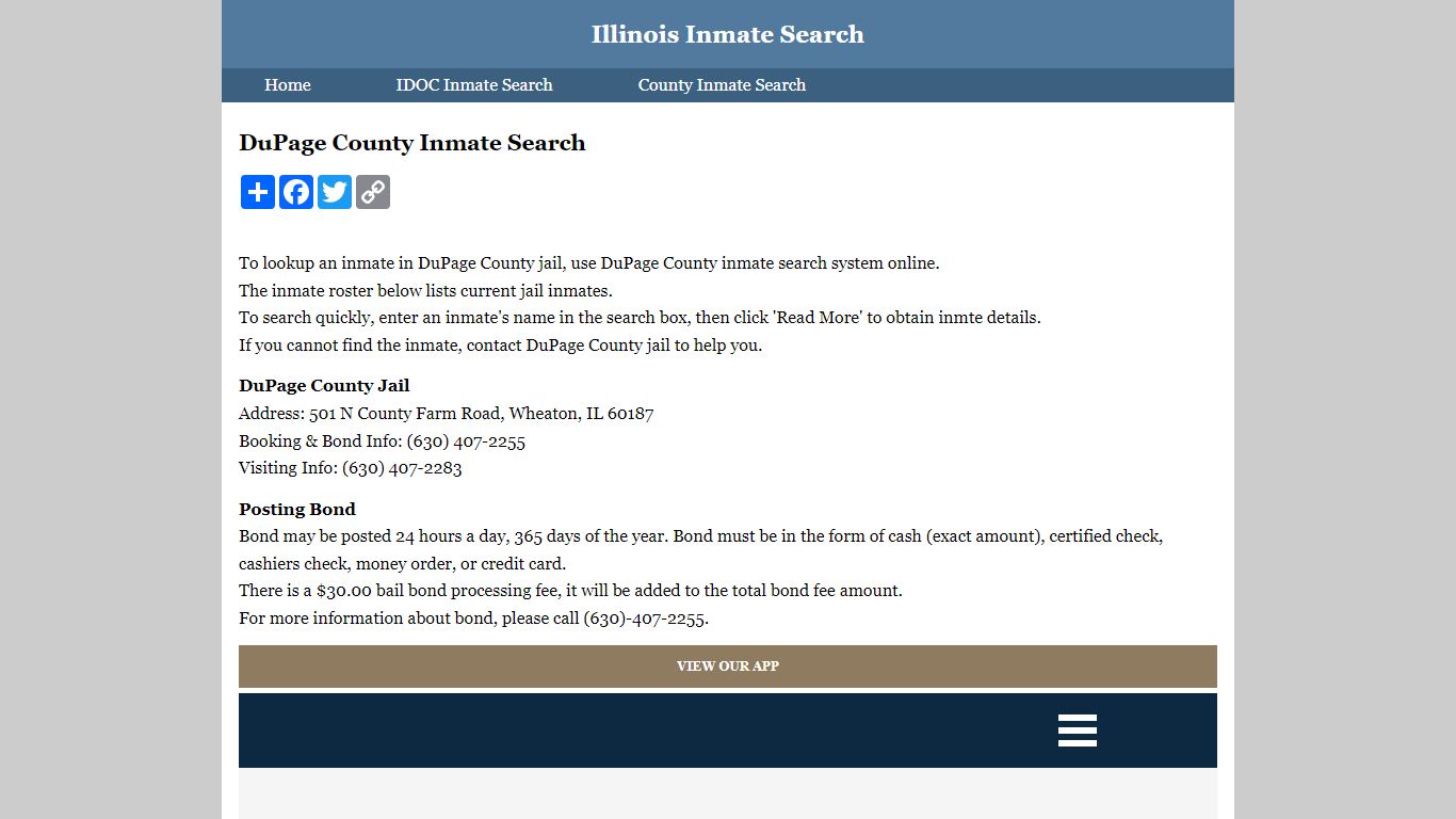 DuPage County Inmate Search