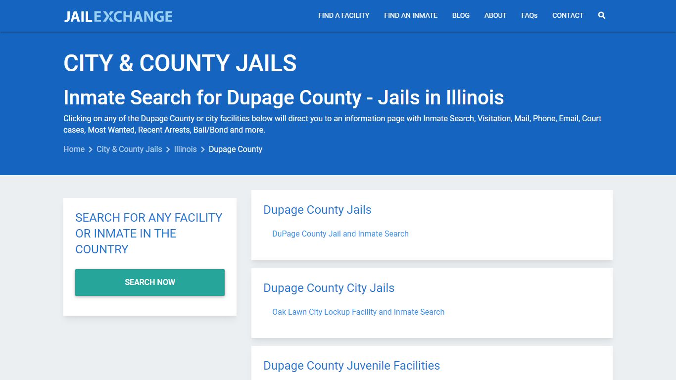 Inmate Search for Dupage County | Jails in Illinois - Jail Exchange