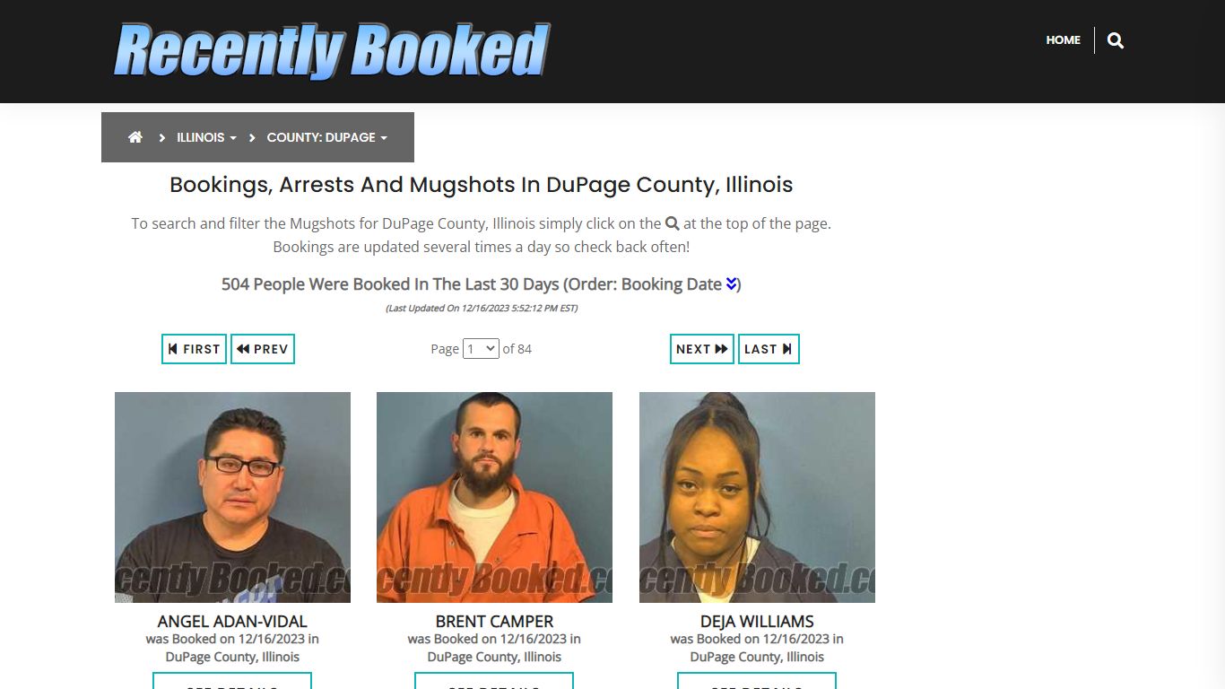 Recent bookings, Arrests, Mugshots in DuPage County, Illinois